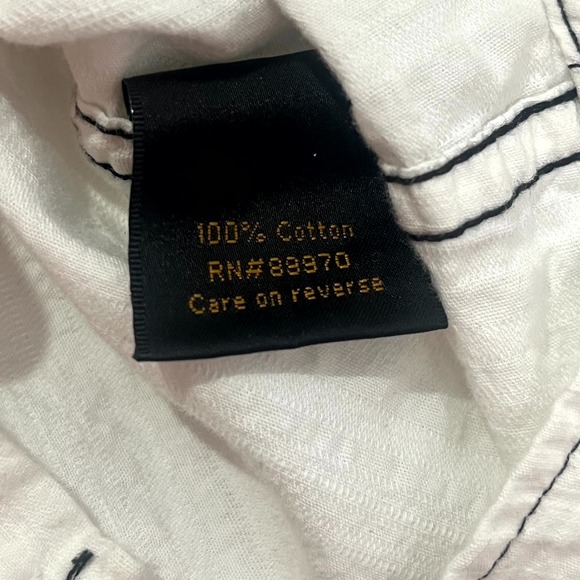 Raw State Shirt Mens Large White Graphic Renegade Goth Fleur de Lis Wings Cross - Picture 4 of 15